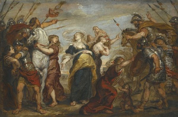 The Reconciliation Of The Romans And The Sabines Oil Painting by Justus van (Verus ab) Egmont