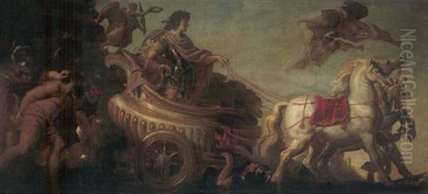 King Louis Xiii Of France In A Triumphal Chariot Oil Painting by Justus van (Verus ab) Egmont