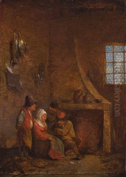 Bauernfamilie Am Kamin Oil Painting by Pieter Cornelisz van Egmont