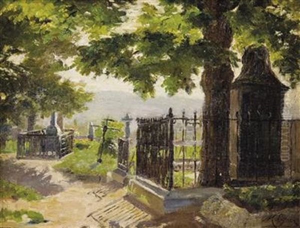 Friedhof Mit Baumen Oil Painting by Marie Egner