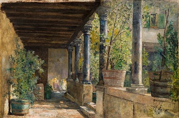 Loggia In Venedig Oil Painting by Marie Egner