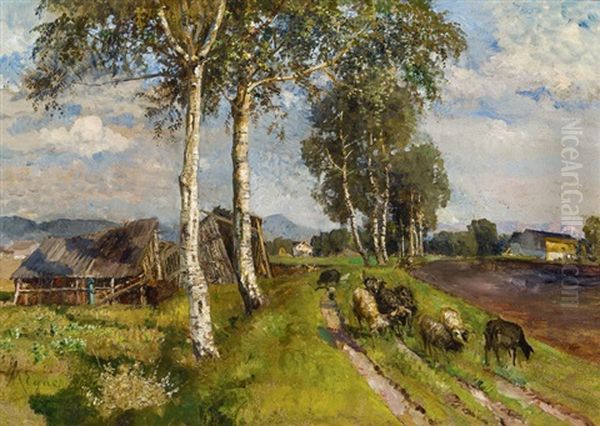 Sommer Im Salzburger Moor Oil Painting by Marie Egner