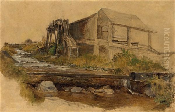 Mill By The Stream Oil Painting by Marie Egner