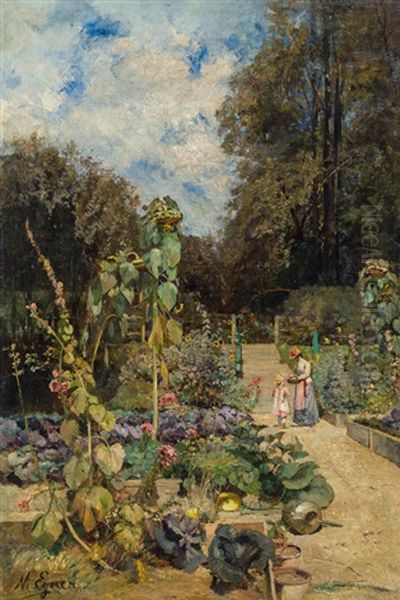 Bluhender Hausgarten In Der Wachau Oil Painting by Marie Egner