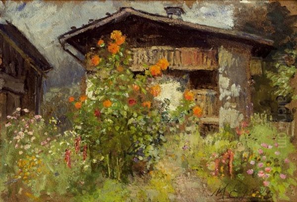 Bluhender Hausgarten Bei Schladming Oil Painting by Marie Egner