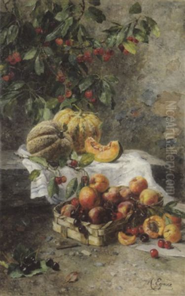 Stillleben Mit Fruchten Oil Painting by Marie Egner