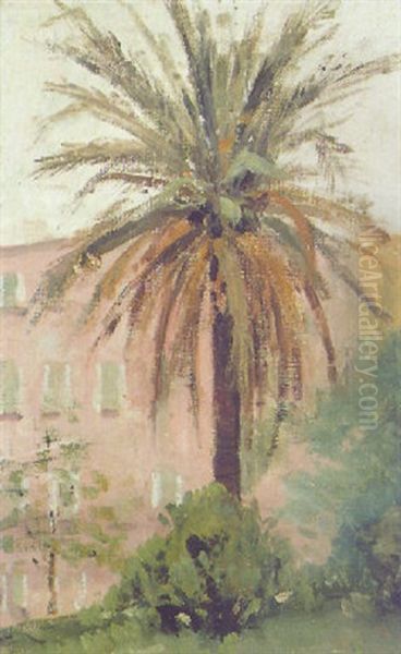 Palmen In Cannes Oil Painting by Marie Egner