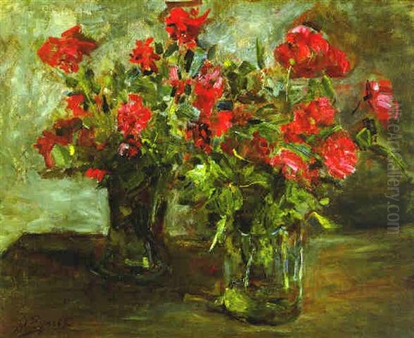 Rote Rosen Oil Painting by Marie Egner