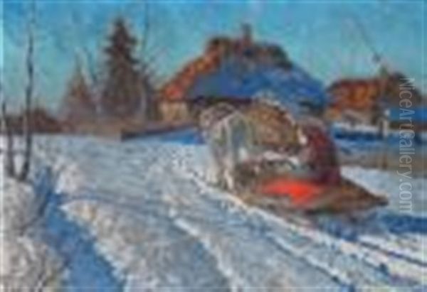 The Snow Plough Oil Painting by Andrei Simonovich Egorov