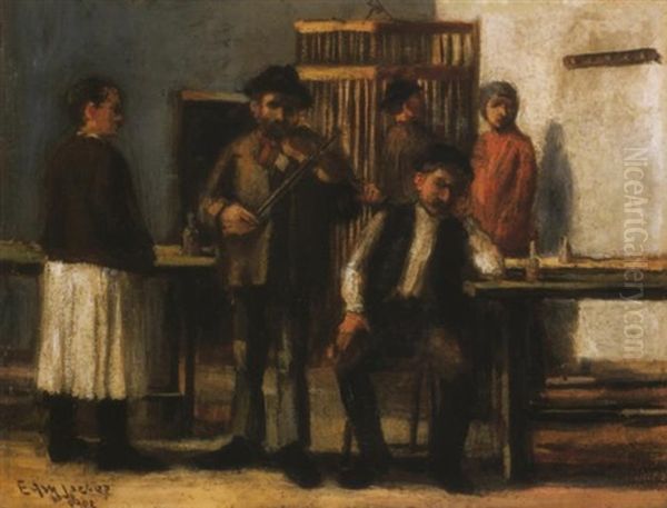 Mulatoban, 1902 (in The Hall) Oil Painting by Jozsef Egry