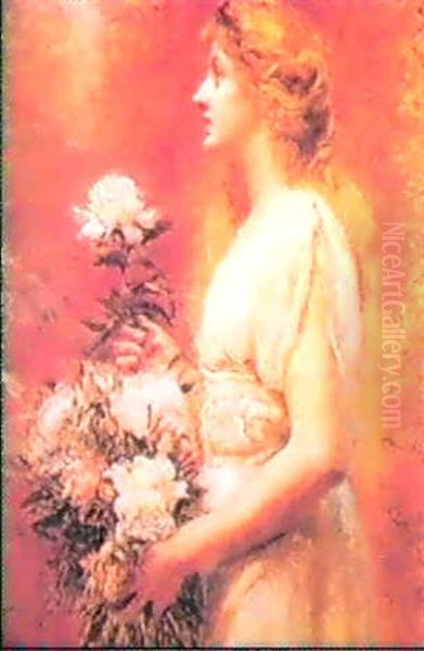 Elsa De Lohengren, Cantando En Barcelona En 1908 Oil Painting by Rogelio De Egusquiza