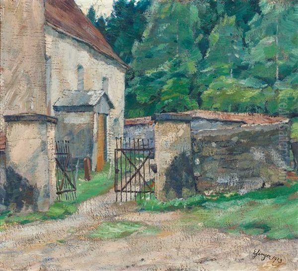 Blick Auf Altes Kirchlein Am Waldrand Oil Painting by Robert Ehinger