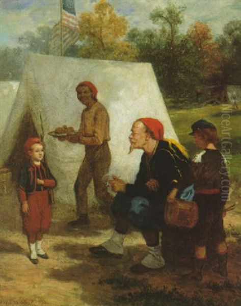 Zouaves At Camp Oil Painting by John Whetten Ehninger