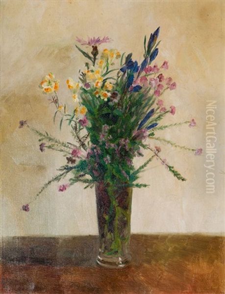 Bunch Of Flowers Oil Painting by Julius Von Ehren