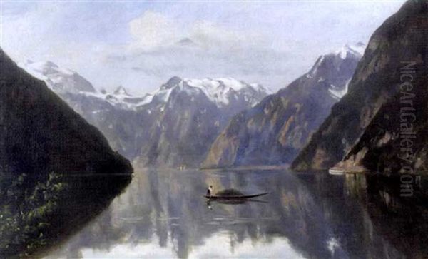 Konigssee Oil Painting by Julius Von Ehren