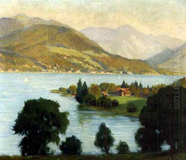 Abendstimmung Am Tegernsee Oil Painting by Paul Ehrenberg