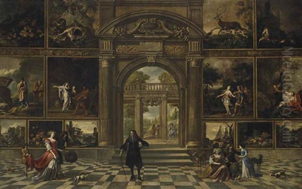 The Interior Of A Picture Gallery Oil Painting by Wilhelm Schubert van Ehrenberg