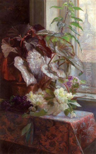 Blumen Am Fenster Oil Painting by Ella Ehrenberger