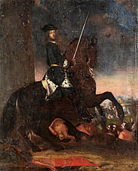 Konung Karl Xii Till Hast Oil Painting by Anna Maria Ehrenstrahl