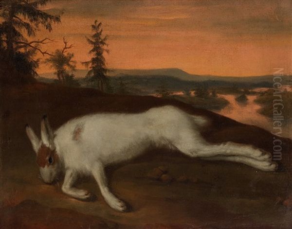 Landscape With A Dead Hare Oil Painting by David Klocker Von Ehrenstrahl