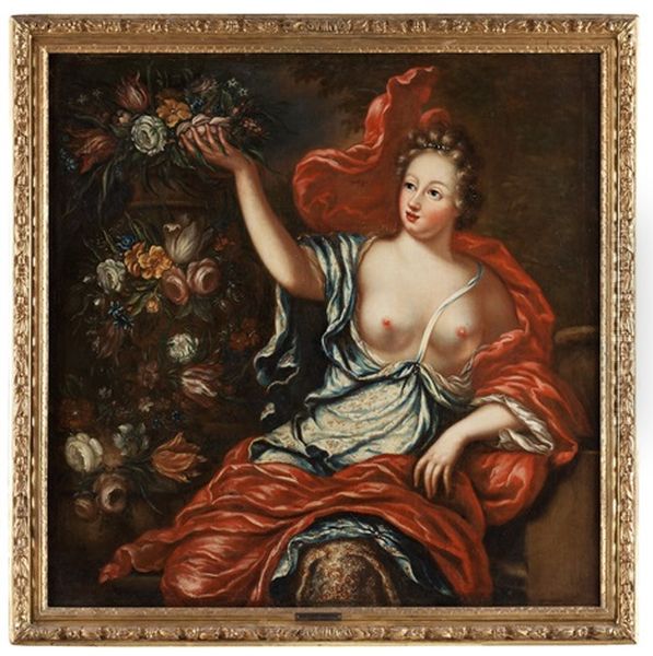 Flora (allegory Of Summer) Oil Painting by David Klocker Von Ehrenstrahl