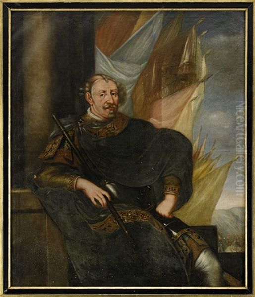 Portratt Av Kung Karl Ix (1550-1611) Oil Painting by David Klocker Von Ehrenstrahl