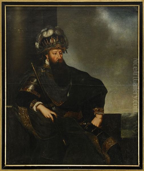 Portratt Av Kung Gustav I Vasa (ca 1496-1560) by David Klocker Von Ehrenstrahl