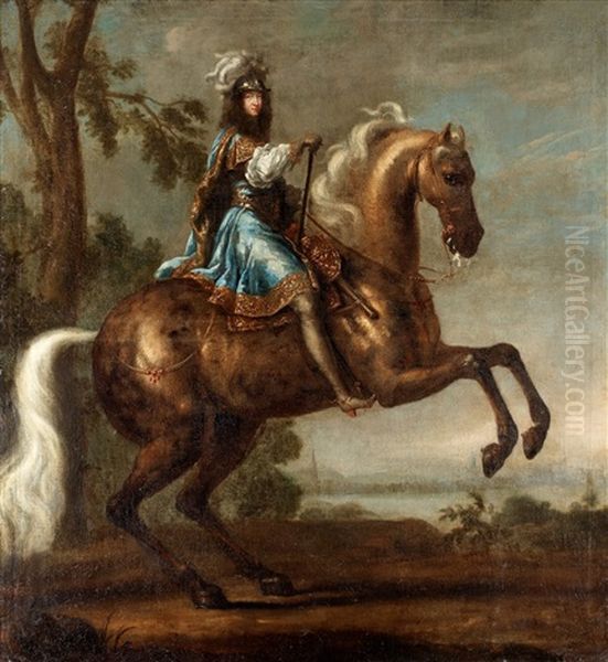 Konung Karl Xi Till Hast (1655-1697) Oil Painting by David Klocker Von Ehrenstrahl