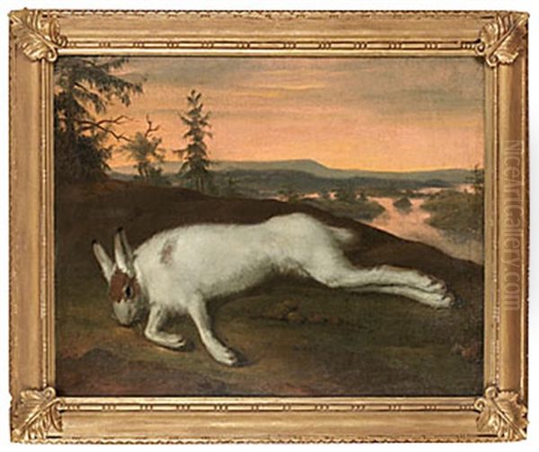 Landskap Med Dod Hare Oil Painting by David Klocker Von Ehrenstrahl