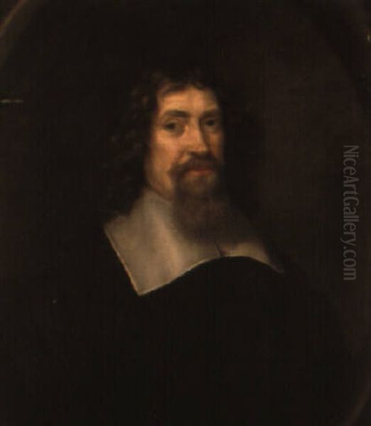 Portratt Av Christopher Bezelius (1628-1689) Oil Painting by David Klocker Von Ehrenstrahl