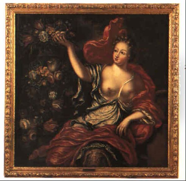 Flora (allegori Over Sommaren) Oil Painting by David Klocker Von Ehrenstrahl