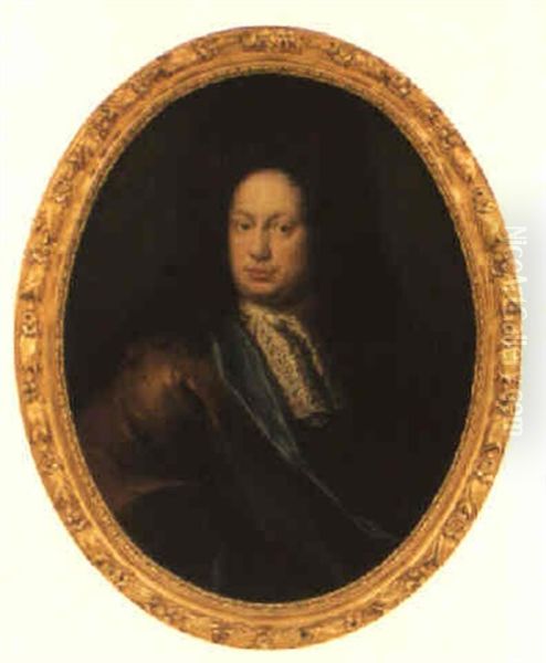 Portratt Av Fridrich Schantz (1651-1694) Oil Painting by David Klocker Von Ehrenstrahl