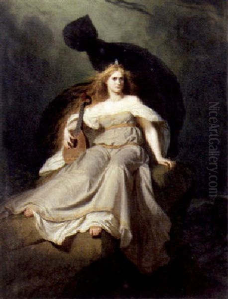 The Muse Of Music Oil Painting by Carl Ludwig Adolf Ehrhardt