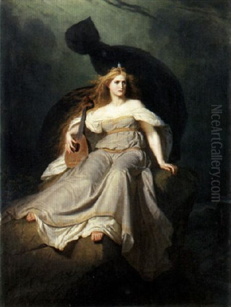 The Muse Of Music Oil Painting by Carl Ludwig Adolf Ehrhardt