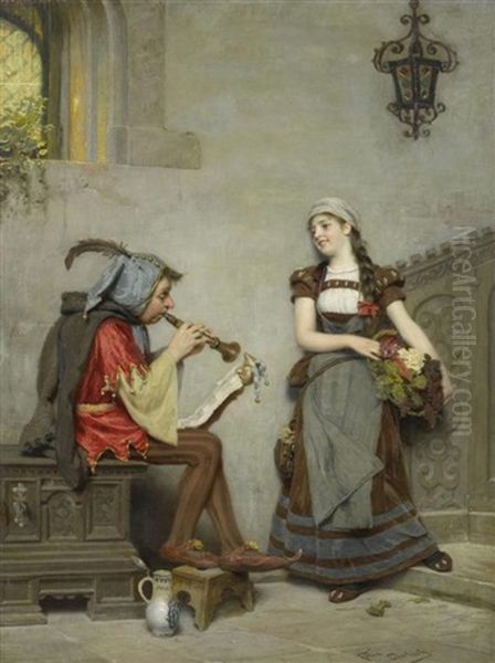 Der Flotenspieler Oil Painting by Felix Ehrlich