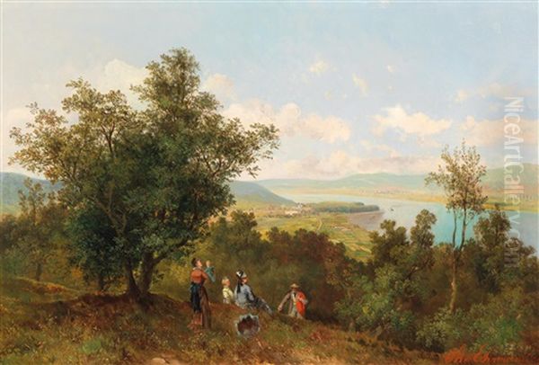 View Of Klosterneuburg Oil Painting by Theodore von Ehrmanns