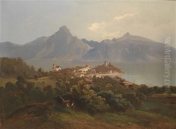 Blick Auf Traunkirchen Oil Painting by Theodore von Ehrmanns