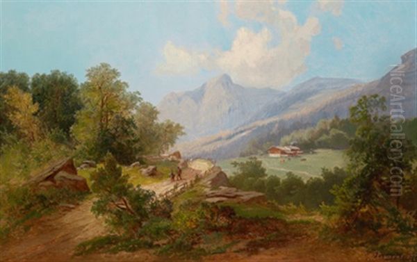 Partie In Den Bergen Oil Painting by Theodore von Ehrmanns