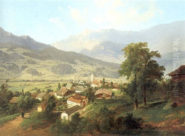 Blick Auf Hofgastein Oil Painting by Theodore von Ehrmanns