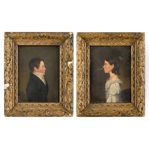 Pair Of Portraits: A Brother And His Sister by Jacob Eichholtz