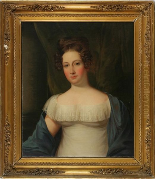 Portrait Of Mrs. Lawrence Lewis Oil Painting by Jacob Eichholtz