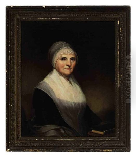 Portrait Of Mrs. George Musser, Holding A Book Oil Painting by Jacob Eichholtz