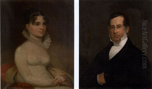 Portrait Of Frederick Agustus Hall Muhlenberg (+ Portrait Of Wife, Elizabeth; Pair) Oil Painting by Jacob Eichholtz