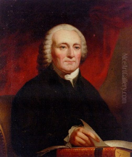 Portrait Of Emmanuel Swedenborg Oil Painting by Jacob Eichholtz