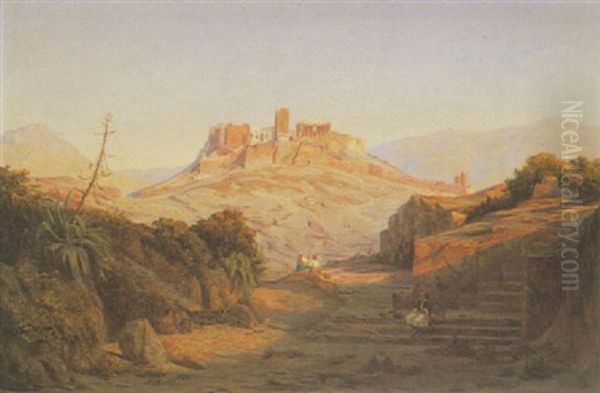 Ansicht Der Akropolis Oil Painting by Albert Eichhorn