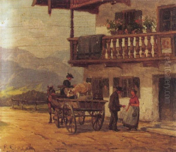 Vor Dem Wirtshaus Oil Painting by Peter Eichhorn