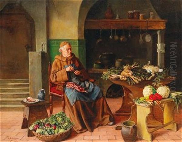 In The Monastery Kitchen Oil Painting by Erwin Eichinger