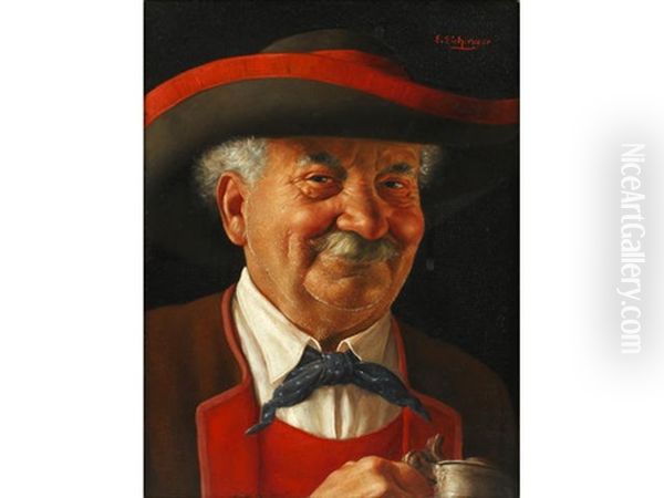 Man With Tankard Oil Painting by Erwin Eichinger