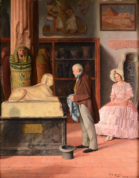 In The Museum Oil Painting by Erwin Eichinger