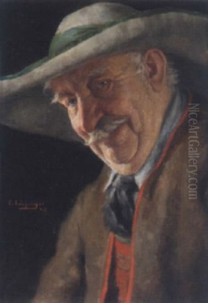 Portrait Eines Bauern Oil Painting by Erwin Eichinger